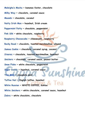 Menu photo 2 Cuppa Sunshine Coffee and Tea Dickson, TN