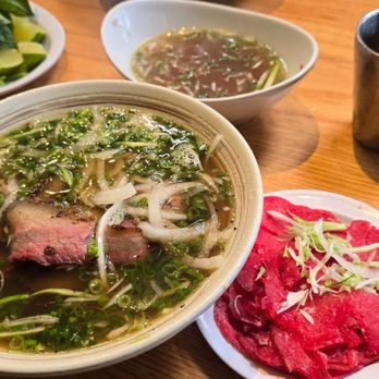 Pho San Jose - Smoked Brisket Pho w extra Tai on the side - Soup Near Me - San Jose, California Pho San Jose - Smoked Brisket Pho w extra Tai on the side - Soup Near Me - San Jose, California