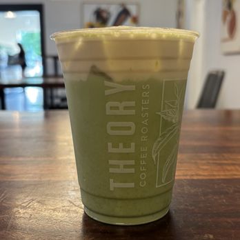 Theory Coffee Roasters - Pistachio Hojicha Cold Foam Match - Coffee & Tea Near Me - Redding, California Theory Coffee Roasters - Pistachio Hojicha Cold Foam Match - Coffee & Tea Near Me - Redding, California