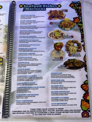 Menu photo 1 Adrianas Mexican Bar & Grill Tampa, FL