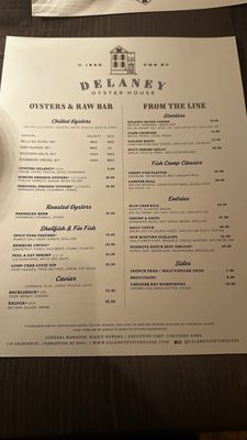 Menu photo 3 Delaney Oyster House Charleston, SC