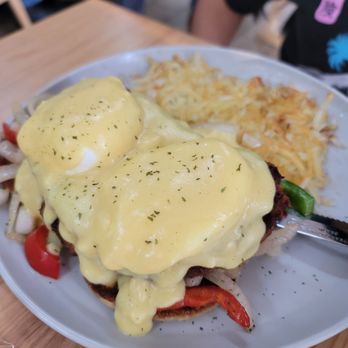 The Breeze Cafe - Cornbeef hash benedict! - Breakfast & Brunch Near Me - Newark, California