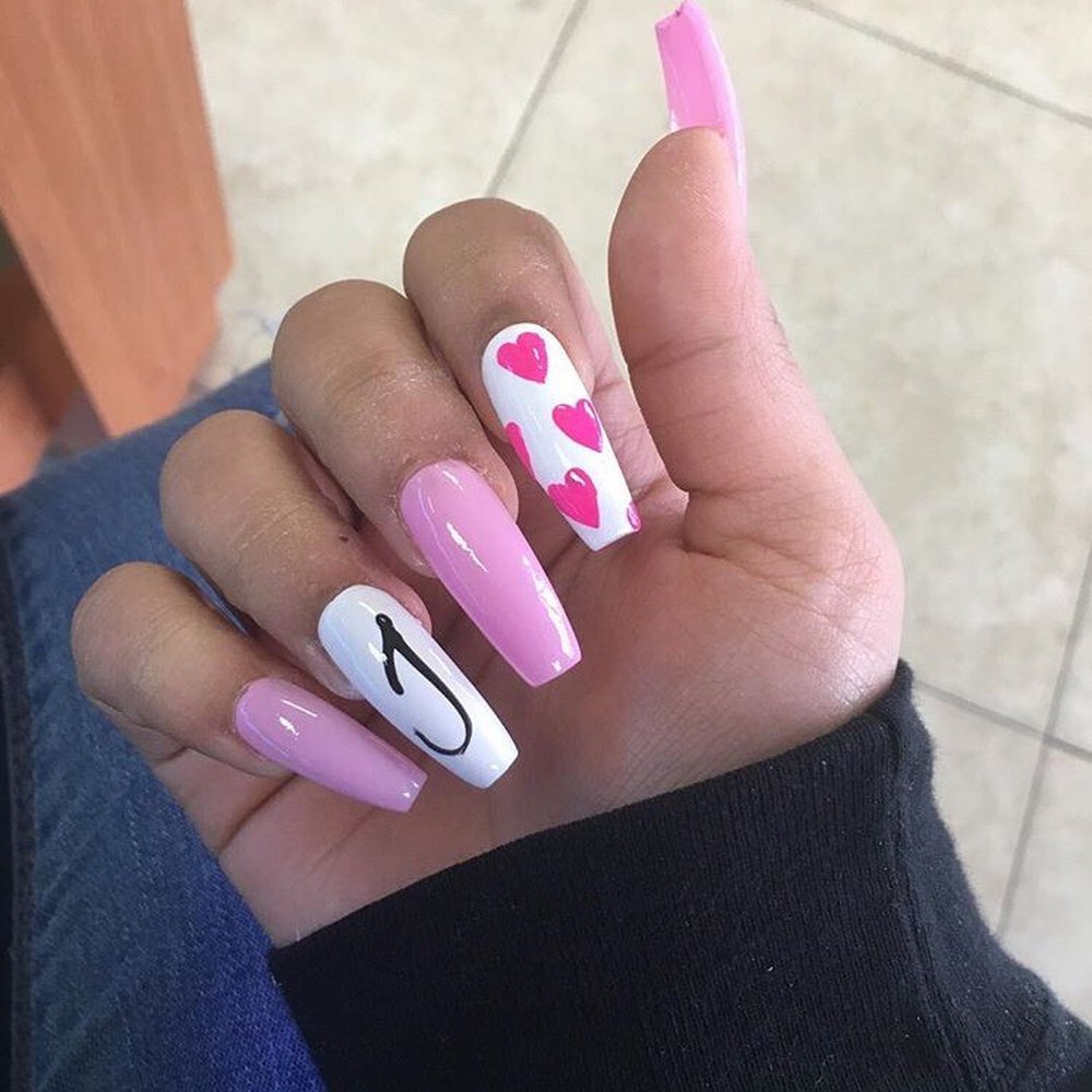 Golden Nails - valentine's day nails 2/2 -polish and design by john -acrylic and shape by kim - Nail Salons Near Me - Lancaster, California Golden Nails - valentine's day nails 2/2 -polish and design by john -acrylic and shape by kim - Nail Salons Near Me - Lancaster, California