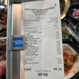Combo C for 2 people. And a service charge for $11.62? Combo C for 2 people. And a service charge for $11.62?