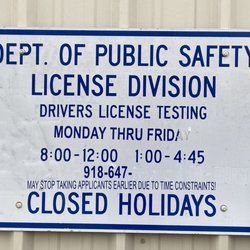 Dept Of Public Safety License Divisions - Hours