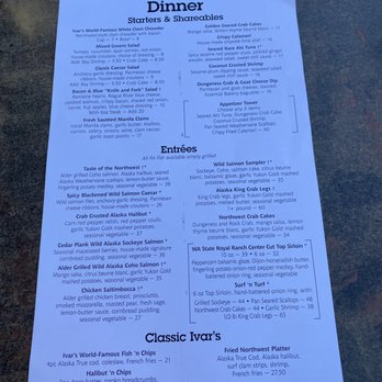 Ivar's Salmon House - Menu - Seafood Near Me - Seattle, Washington Ivar's Salmon House - Menu - Seafood Near Me - Seattle, Washington