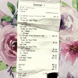 Proof of Oder and tacos with mixed meats Proof of Oder and tacos with mixed meats