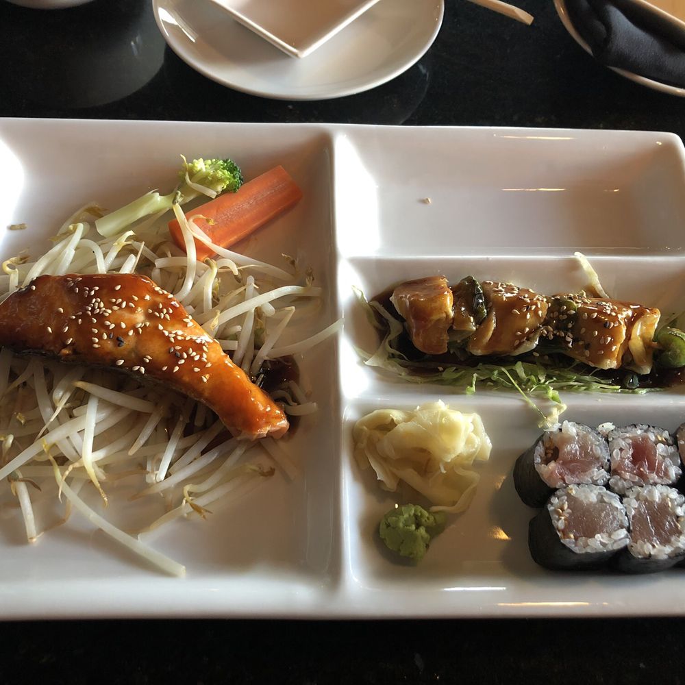 Kassai Sushi - Lads ai Bendon Lunch Special with salmon teriyaki and a tuna roll - Sushi Bars Near Me - Denver, Colorado