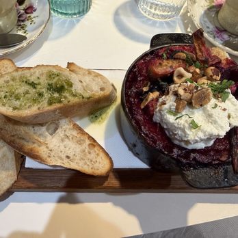 Hardware Societe - Baked Eggs Un: beetroot purée, baby carrots, creamed chèvre, hazelnuts - Breakfast & Brunch Near Me - Melbourne, VIC Hardware Societe - Baked Eggs Un: beetroot purée, baby carrots, creamed chèvre, hazelnuts - Breakfast & Brunch Near Me - Melbourne, VIC