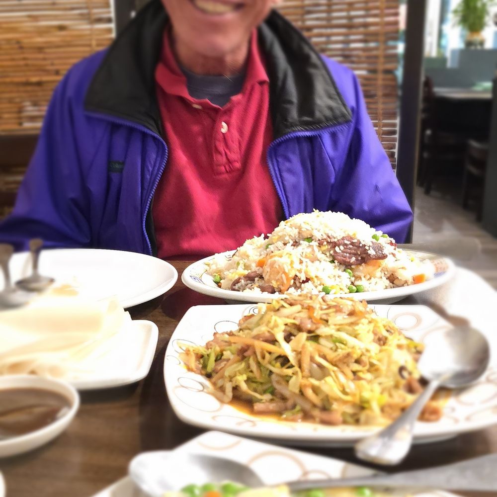 Lock Chun - Mu shu pork, fried rice, and Shimp with lobster sauce.   Happy Birthday Husband! - Chinese Near Me - Santa Clara, California