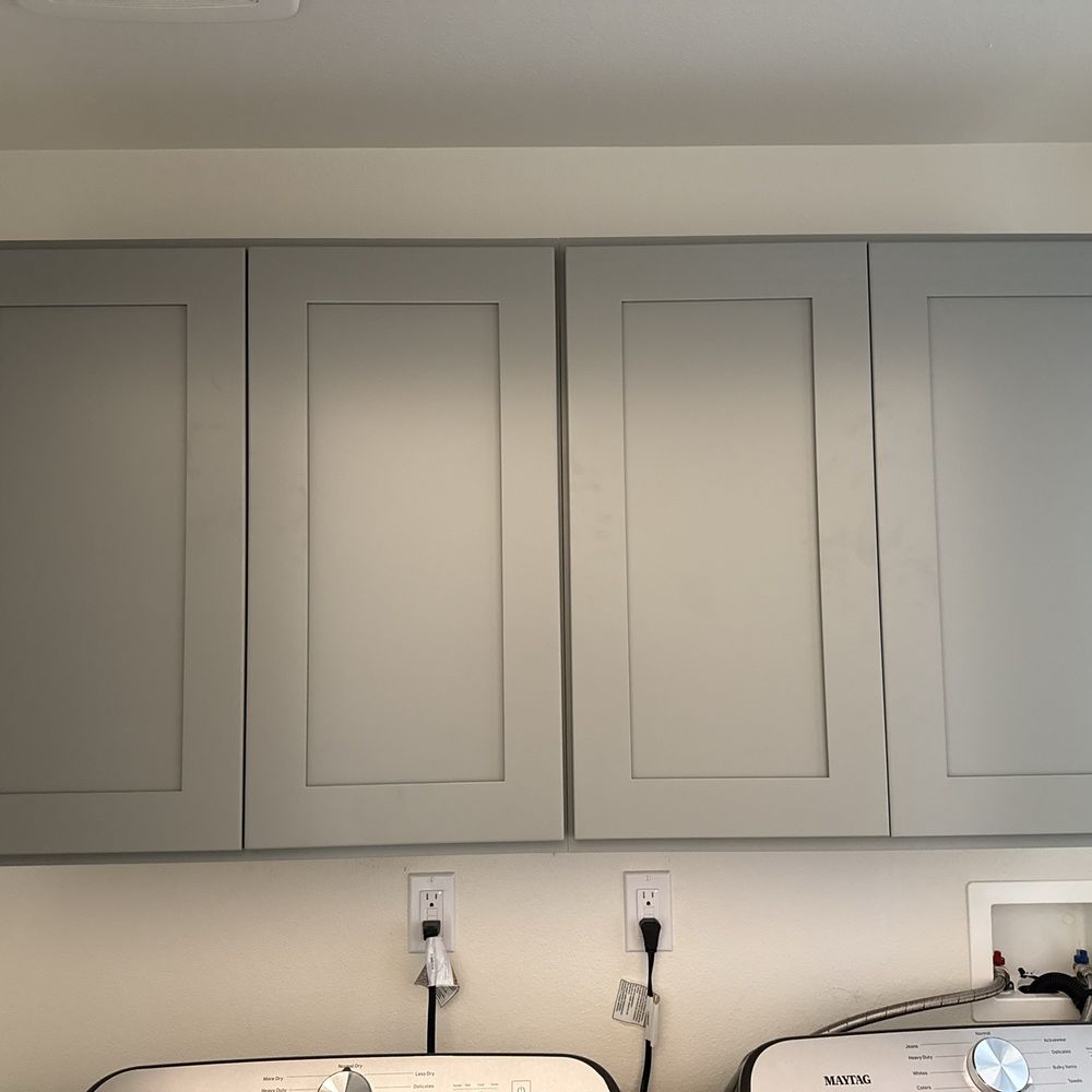 He built and hung 2 cabinets in 2hrs! He built and hung 2 cabinets in 2hrs!