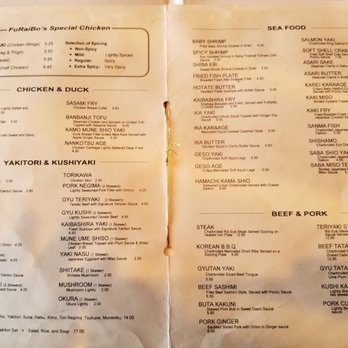 Furaibo - Menu pt.1 - Japanese Near Me - Gardena, California Furaibo - Menu pt.1 - Japanese Near Me - Gardena, California