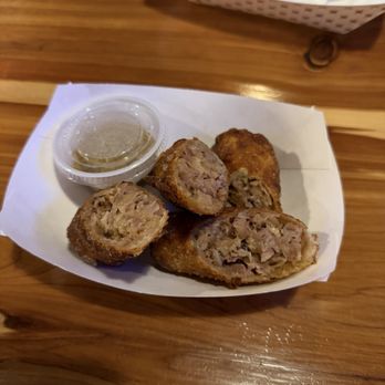 Blood Bros. BBQ - Pork Rueben egg rolls! - Barbeque Near Me - Bellaire, Texas
