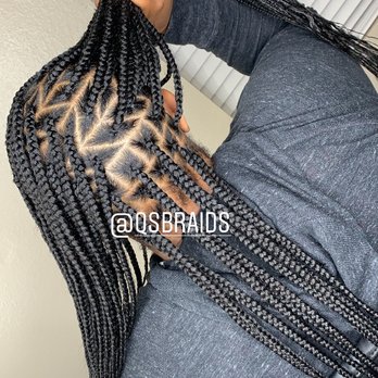 Q's Braids - Medium mid back knotless box braids - Hair Stylists Near Me Q's Braids - Medium mid back knotless box braids - Hair Stylists Near Me