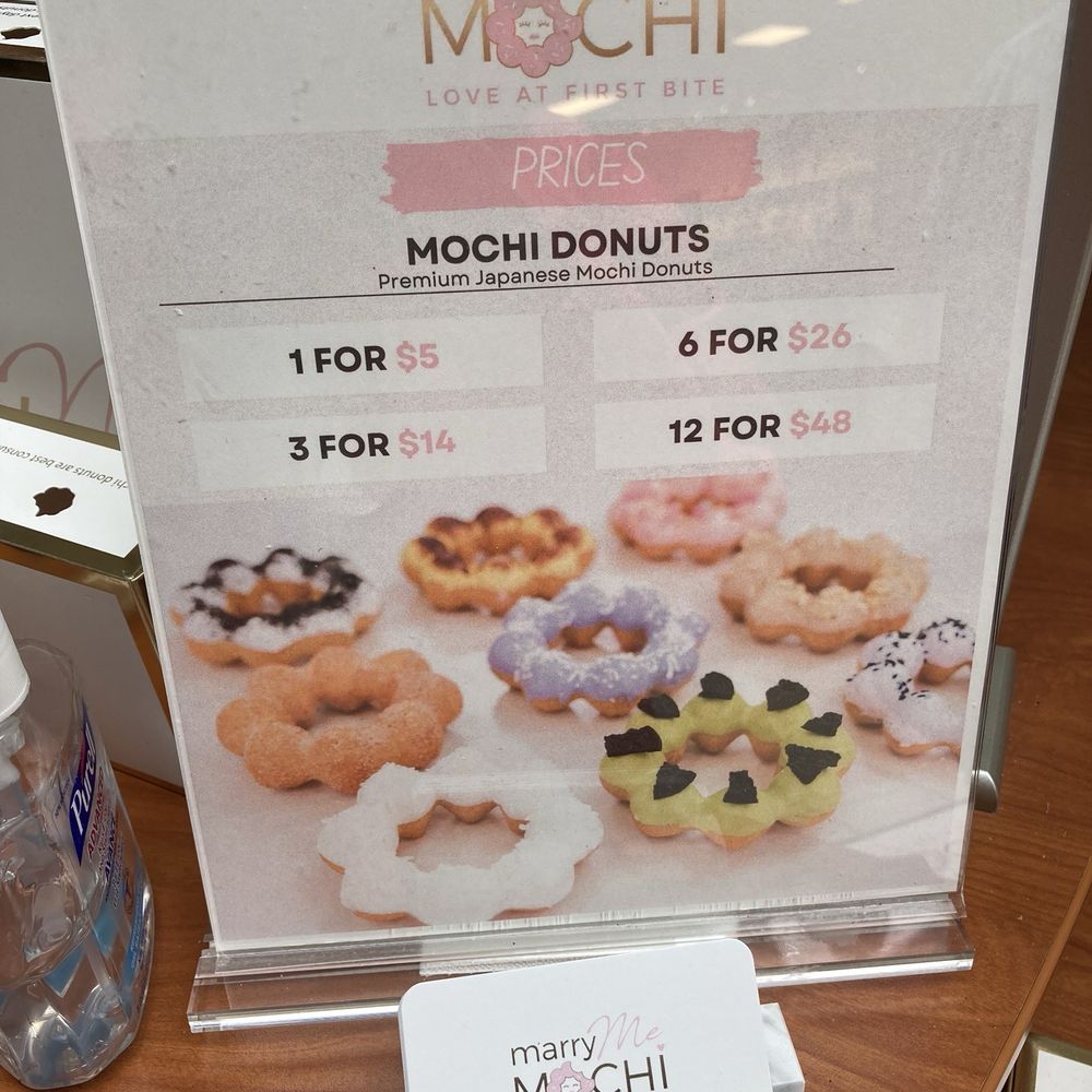 Marry Me Mochi - Price list at pop-up at Dixie Mall April 18, 2024 - Desserts Near Me - Toronto, Ontario Marry Me Mochi - Price list at pop-up at Dixie Mall April 18, 2024 - Desserts Near Me - Toronto, Ontario
