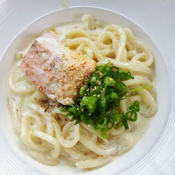 MeNami - Salmon Cream Sauce Udon - $14.00 - Japanese Near Me - Toronto, Ontario MeNami - Salmon Cream Sauce Udon - $14.00 - Japanese Near Me - Toronto, Ontario