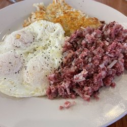 Flapjacks 'n more - Two Corned Beef Hash and Eggs! Amazing