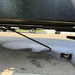 Broken support bar for water tank.
