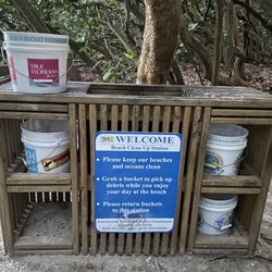 Ocean Ridge Hammock Park - Buckets to contain trash!