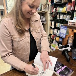 SK Horton, author of young adult fantasy, visited BWB and signed her series.