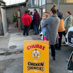 Chubbs Chicken Sandwiches - Line into the street by the order window
