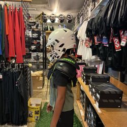 Sports Gear Warehouse! - Trying on some gear