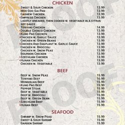 Asian Wind - Menu