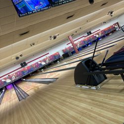 Nellie Fox Bowl & Sport Shop - All the empty lanes as we needed to be crammed in the middle of two large groups. And they were empty the entire time we bowled.