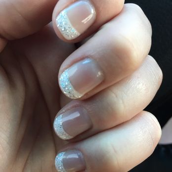 K Nails - Norco - Gel French manicure with glitter by Mindy - Nail Salons Near Me - Norco, California K Nails - Norco - Gel French manicure with glitter by Mindy - Nail Salons Near Me - Norco, California