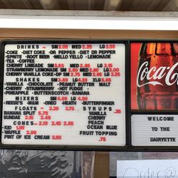 Dairyette Mount Ida - Menu