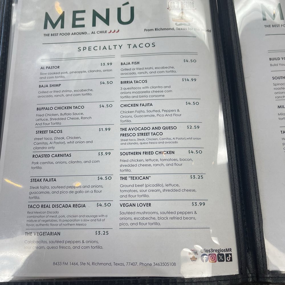 Los 3 Regios Mexican Restaurant - Menu - Tacos Near Me - Richmond, Texas Los 3 Regios Mexican Restaurant - Menu - Tacos Near Me - Richmond, Texas