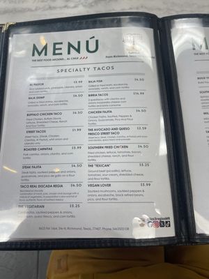 Menu photo 4 Los 3 Regios Mexican Restaurant Richmond, TX