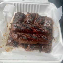 The barbecue jackfruit ribs. The barbecue jackfruit ribs.