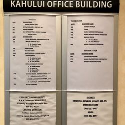 Kahului Office Building - Directory - August 2019 - VN