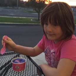 My little princess enjoying ice cream.