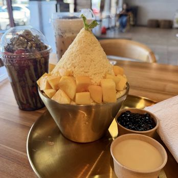 Tea Life - Mango Korean shaved ice, Dubai chocolate strawberry cup, and a dirt cup. - Tea Rooms Near Me - Victorville, California Tea Life - Mango Korean shaved ice, Dubai chocolate strawberry cup, and a dirt cup. - Tea Rooms Near Me - Victorville, California