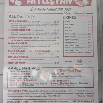 The Apple Pan - Menu - Burgers Near Me - Los Angeles, California The Apple Pan - Menu - Burgers Near Me - Los Angeles, California