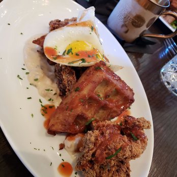 Grato - Chicken and Hash Brown Waffles - Tuscan Near Me - West Palm Beach, Florida Grato - Chicken and Hash Brown Waffles - Tuscan Near Me - West Palm Beach, Florida