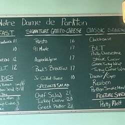 Notre Dame de Parkton - Menu