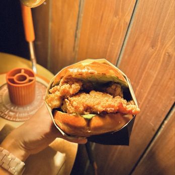 Double Chicken Please - Hot Honey Sandwich - Cocktail Bars Near Me - New York, New York Double Chicken Please - Hot Honey Sandwich - Cocktail Bars Near Me - New York, New York