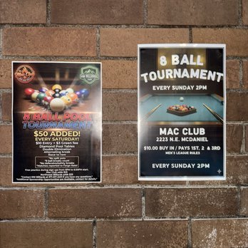 The Mac Club - 8 Ball Pool Tournament Information - Dive Bars Near Me - McMinnville, Oregon The Mac Club - 8 Ball Pool Tournament Information - Dive Bars Near Me - McMinnville, Oregon