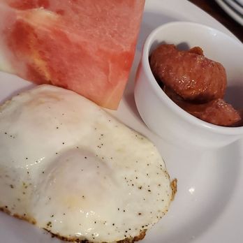 Mermaid Bar - Eggs..sausage and instead of toast I choose watermelon...mmmmmm - Cocktail Bars Near Me - Fernandina Beach, Florida