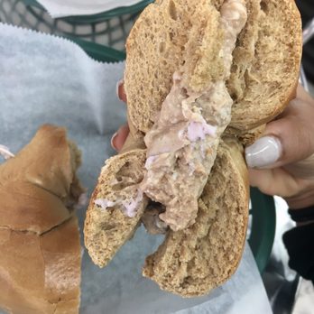 Talia's Grille - Toasted Wheat Bagel with Cinnamon Raisin Walnut Cream Cheese! Definitely my new favorite spread at Talia's! - Mediterranean Near Me - Philadelphia, Pennsylvania
