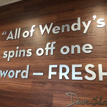 Wendy's - a wooden wall with a sign that says, all of wendy's spins off one word - fresh? - Fast Food Near Me - Syracuse, New York Wendy's - a wooden wall with a sign that says, all of wendy's spins off one word - fresh? - Fast Food Near Me - Syracuse, New York