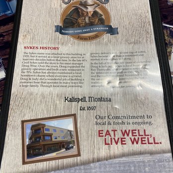 Sykes Diner - Menu with the story - Diners Near Me - Kalispell, Montana Sykes Diner - Menu with the story - Diners Near Me - Kalispell, Montana