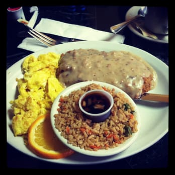 Good Day Cafe - Country fried steak with eggs and fried rice :) - Breakfast & Brunch Near Me - Vallejo, California