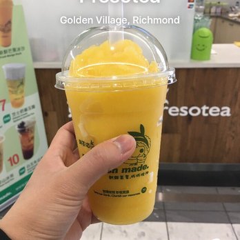 Presotea - Mango Slush $5.80 - Bubble Tea Near Me - Richmond, British Columbia