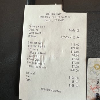 Ichijiku Sushi - Check (during Happy Hour) - Sushi Bars Near Me - Houston, Texas Ichijiku Sushi - Check (during Happy Hour) - Sushi Bars Near Me - Houston, Texas