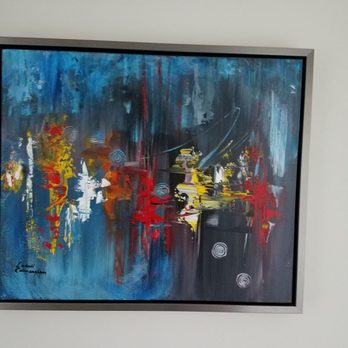 Ballard's Artwork Framing - Local Pasadena artist, oilwork, contemporary silver frame - Framing Near Me - Pasadena, California