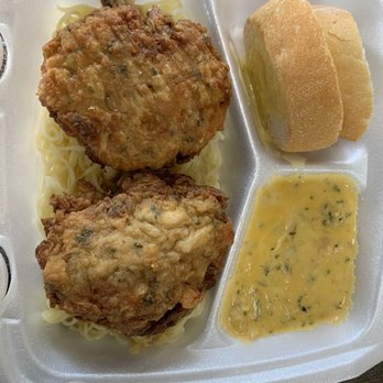 The Seafood Pot - Special: crab cakes and pasta with crab bisque: fantastic! - Seafood Near Me - New Sarpy, Louisiana The Seafood Pot - Special: crab cakes and pasta with crab bisque: fantastic! - Seafood Near Me - New Sarpy, Louisiana